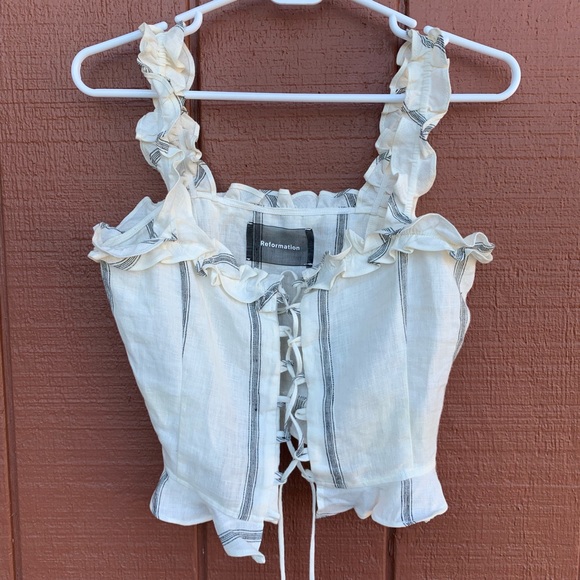 Reformation Tops - Reformation Frilly Crop Top size 6